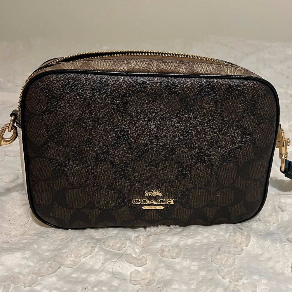 Brown multi color coach crossbody.